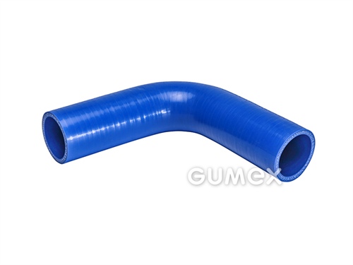 Silikonové úhlové koleno RADIASIL N 90°, 8mm, délka ramen 102mm, 6,4bar, silikon, -50°C/+175°C, modrá
